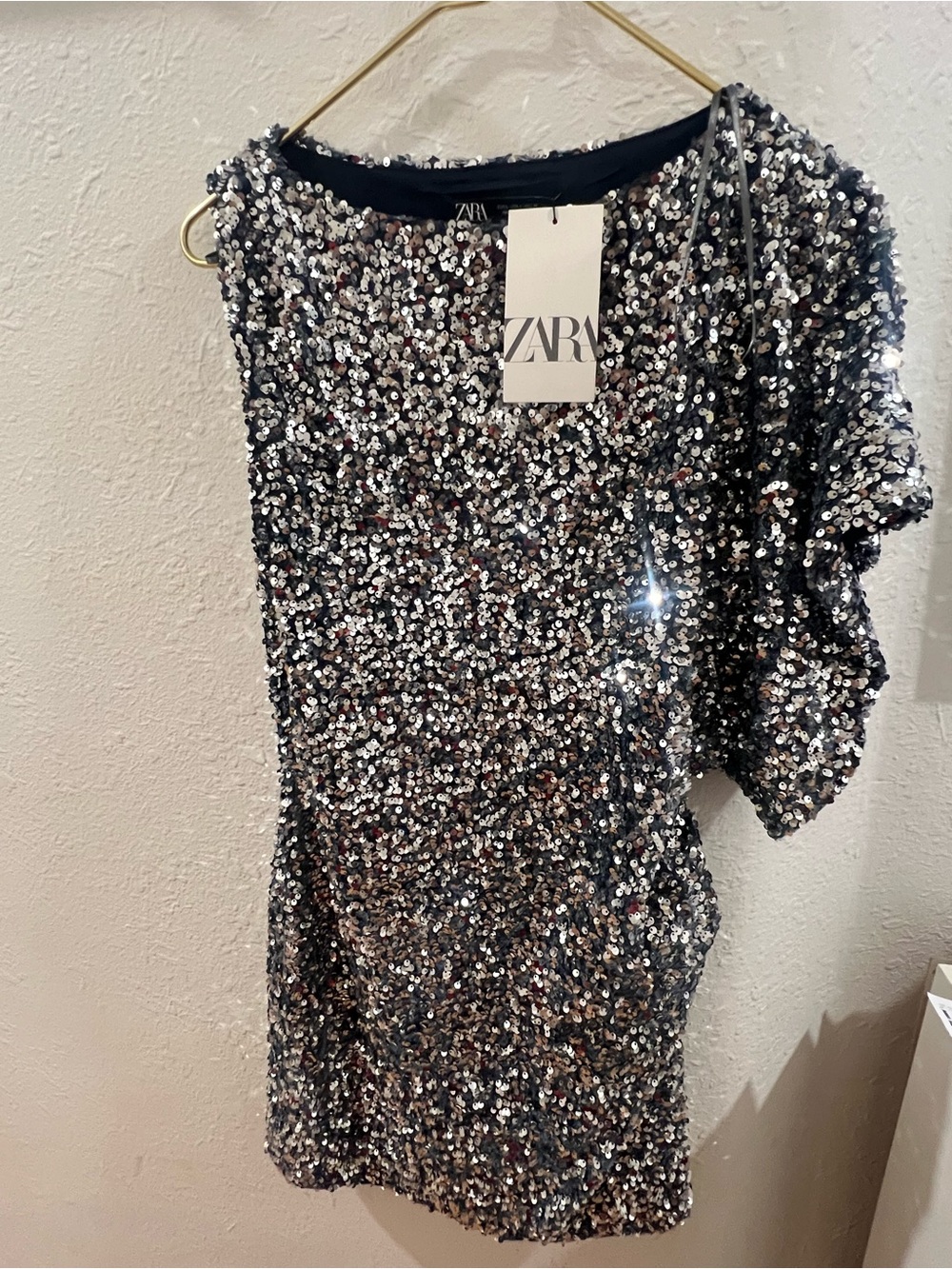 ZARA Silver Sequin Dress